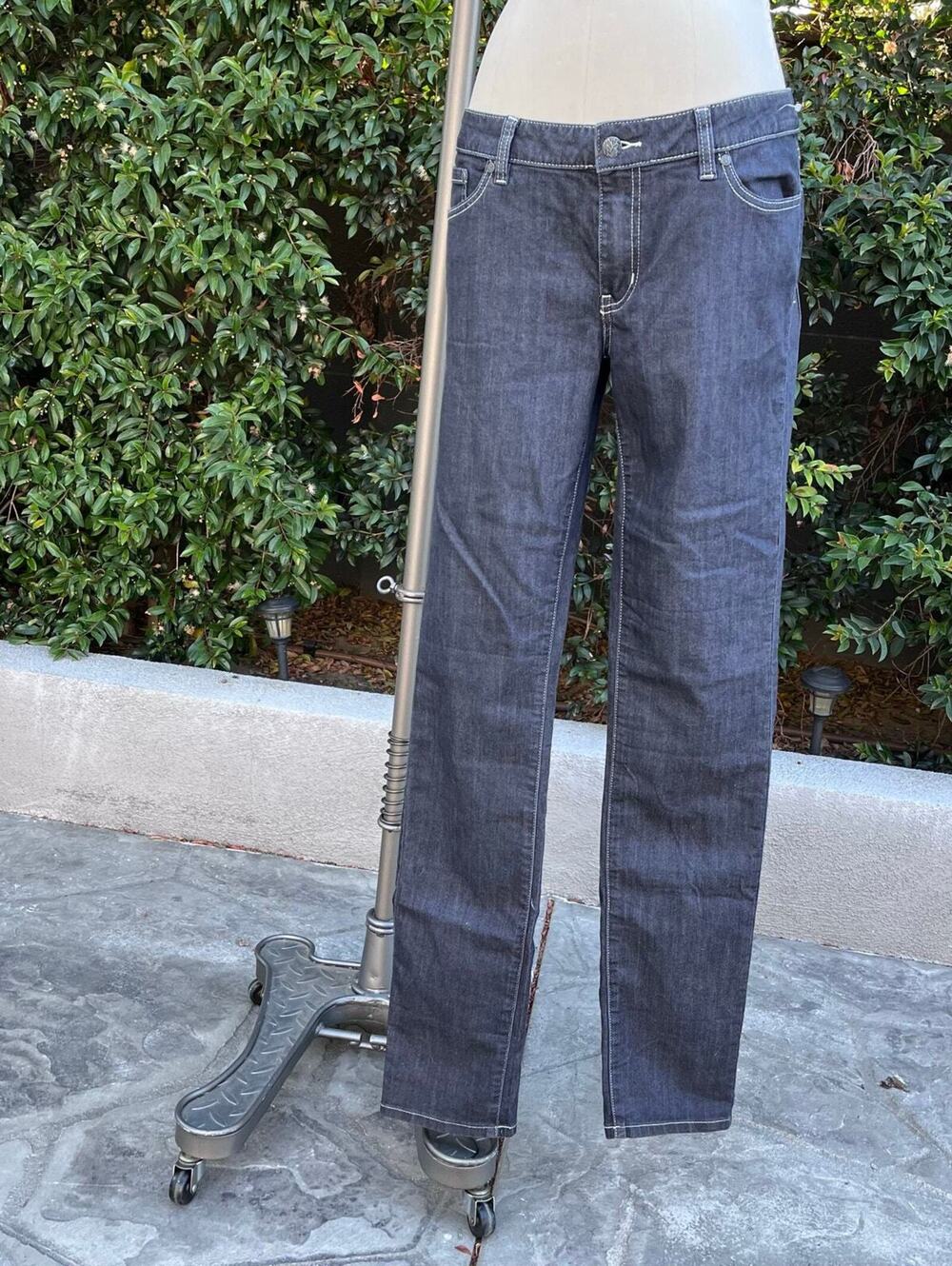 prAna Kara Jean Women’s Size 12 Dark Wash Straight Leg Jeans NWT Black Grey